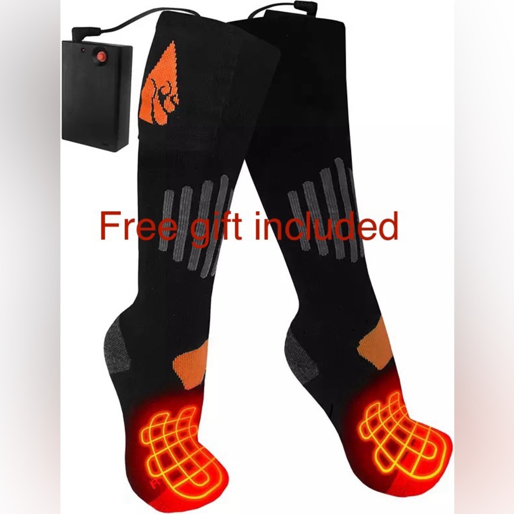 Action Heat AA Battery Heated Socks Premium Wool Blend Unisex M New in B…